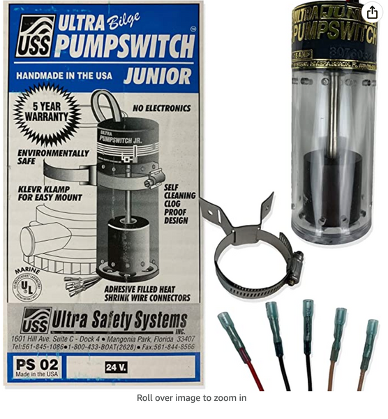 Brand: Ultra Safety Systems Pump Switch Jr. UPS-02-24/32 V Float Switch Bilge Pump Switch