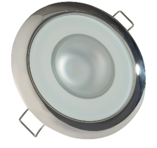 LUMITEC MIRAGE - FLUSH MOUNT DOWN LIGHT - GLASS FINISH/POLISHED SS BEZEL - WHITE NON-DIMMING p/n 113113